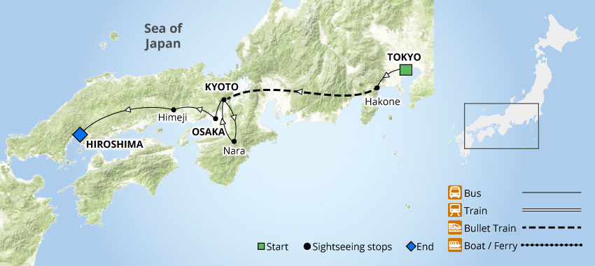 Highlights of Japan | Hiroshima Tour Map