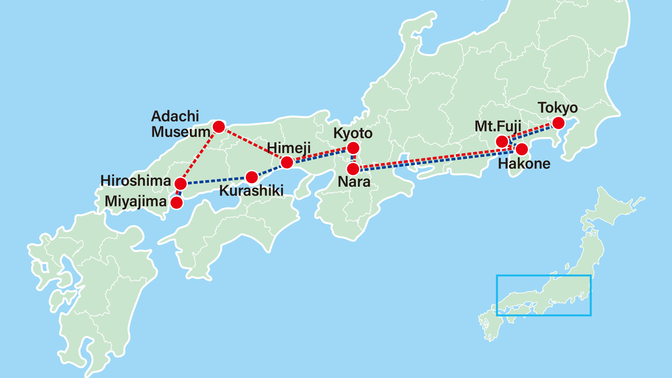 Hokkaido & Northan Japan Tour Map