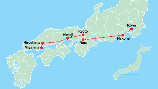 Luxury Private Japan Tour 10 Days Map