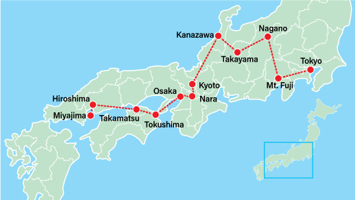 Takayama & Villages | Hiroshima Tour Map