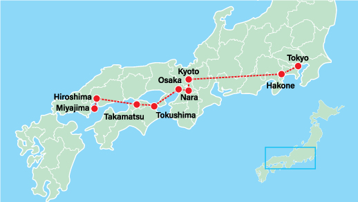 Highlights of Japan | Anime Hiroshima Tour Map