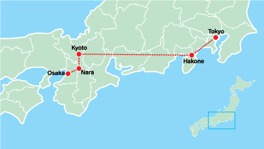 Highlights of Japan Tour Map