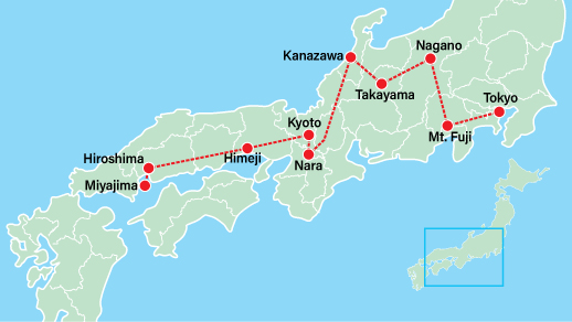 Takayama & Villages | Hiroshima Tour Map