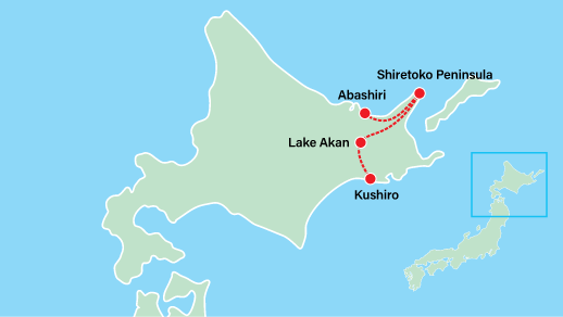 Hokkaido & Northan Japan Tour Map